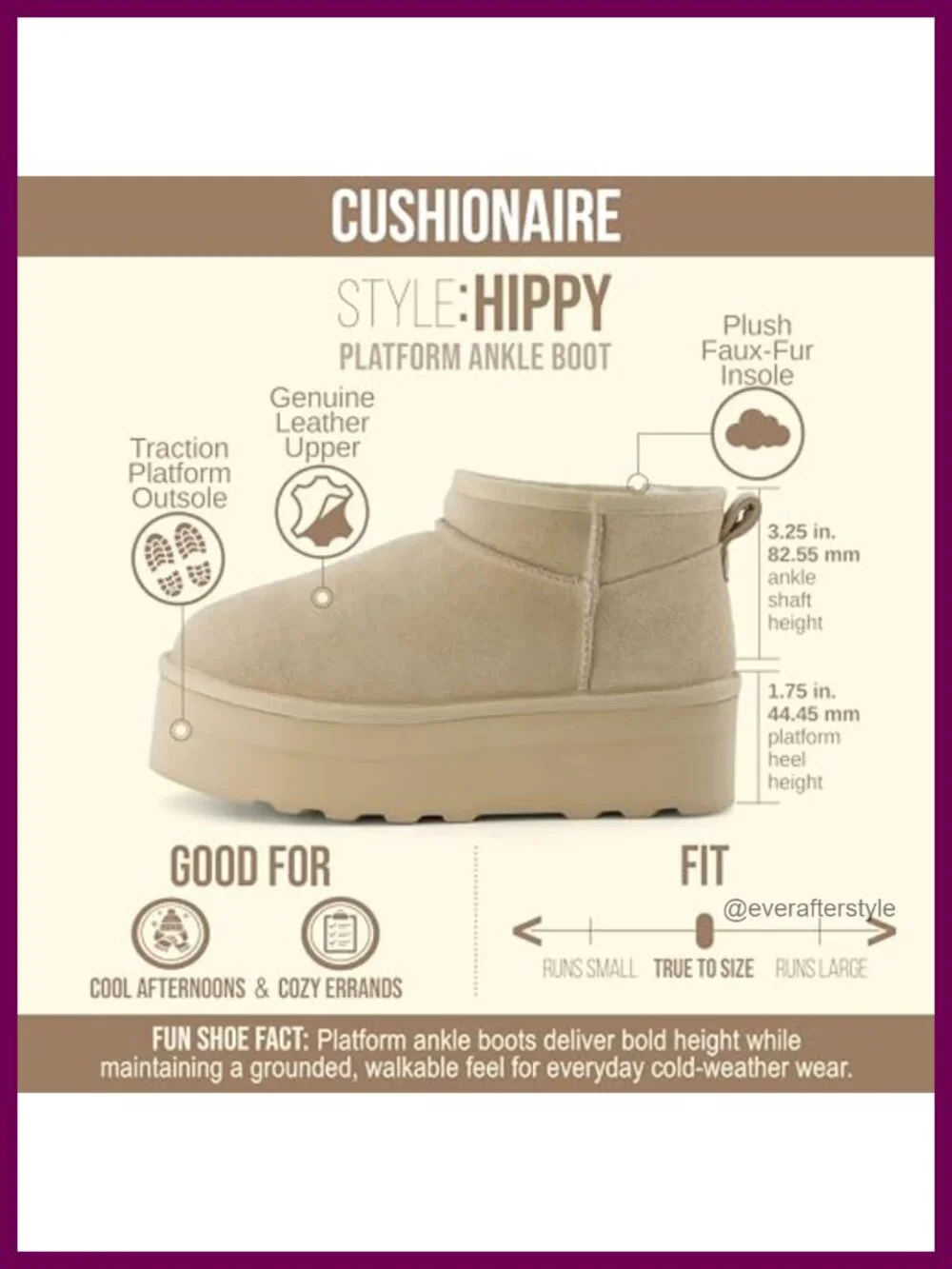 Genuine Suede Platform Ankle Boots with Faux Fur Lining, Memory Foam, Pull-On